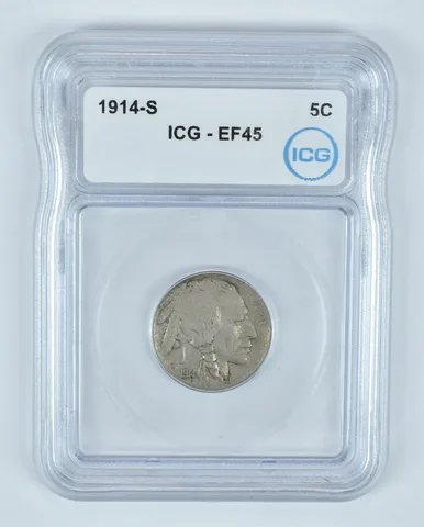 1914-S Indian Head Buffalo Nickel EF45 ICG *9164