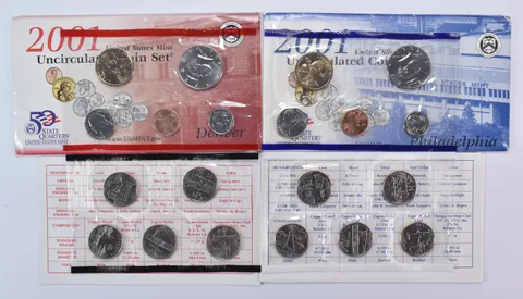 2001 Mint Set with Original Envelopes & Flatpacks (20 coins)