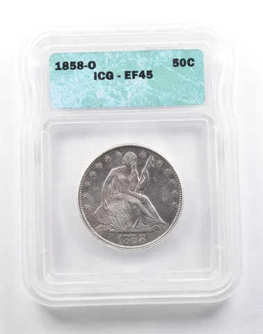 1858-O Seated Liberty Half Dollar EF45 ICG *2196