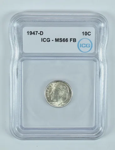 1947-D Roosevelt Dime MS66 FB ICG