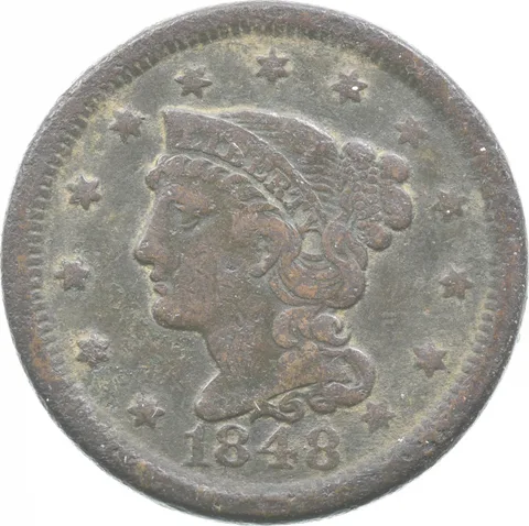 1848 Braided Hair Large Cent a7609