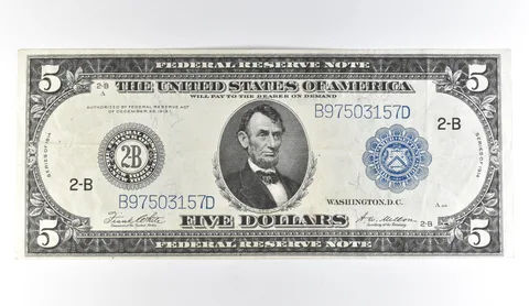 1914 $5 New York NY FRN Large Note Blue Seal *1653