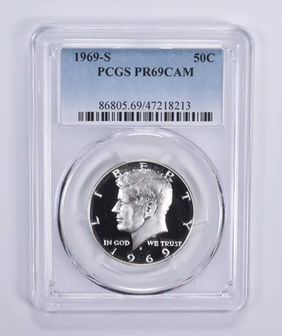 1969-S Kennedy Half Dollar PR69 CAM PCGS Blue Lbl