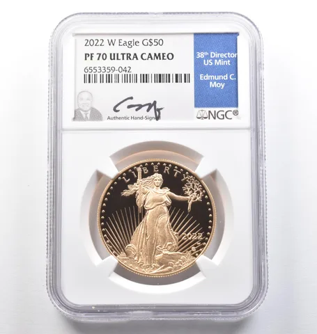 2022-W $50 American Gold Eagle Moy 1 Oz Gold PF70 UCAM NGC *9484