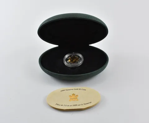 1999 Canada 2 Dollars Nunavut Bimetallic Gold W/ Box & COA *9735