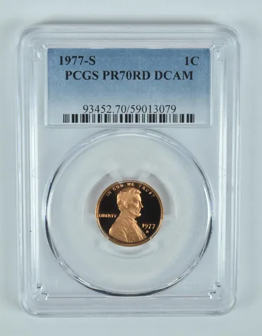 1977-S Lincoln Memorial Cent PR70 RD DCAM PCGS Blue Label