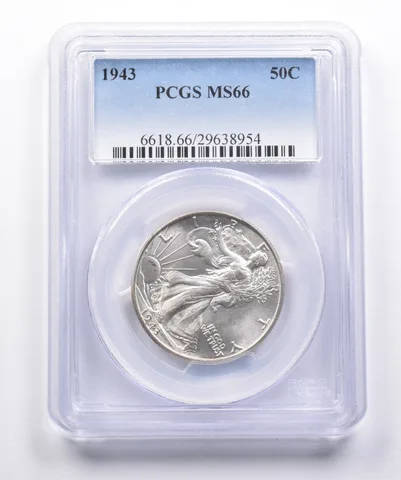 MS66 1943 Walking Liberty Half Dollar PCGS a3617
