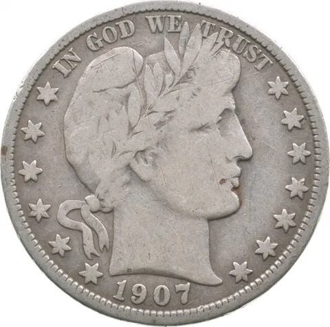 1907 Barber Half Dollar a3804