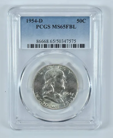 1954-D Franklin Half Dollar MS65 FBL PCGS Blue Label