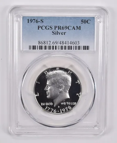 1976-S Kennedy Half Dollar Silver PR69 CAM PCGS Blue Label