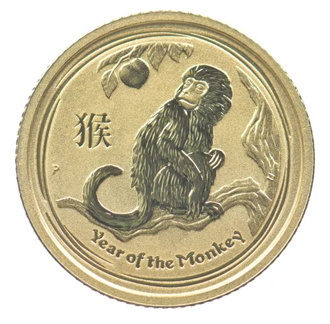 2016 Australia 15 Dollar Gold Year of the Monkey 1/10 Oz *2319