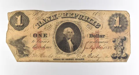1855 $1 Rhode Island Bank Of The Republic Obsolete Note *3763