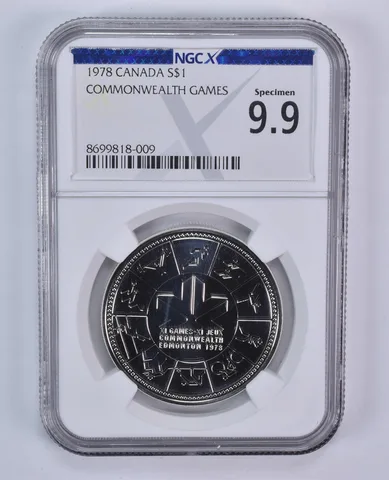1978 Canada 1 Dollar Silver Commonwealth Games Specimen 9.9 NGC X NGCX