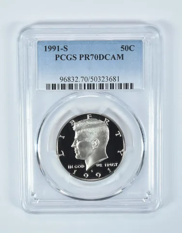 1991-S Kennedy Half Dollar PR70 DCAM PCGS Blue Label