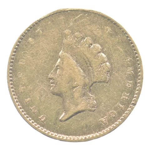 1854 $1 Indian Princess Head Gold Dollar Type 2 *9606