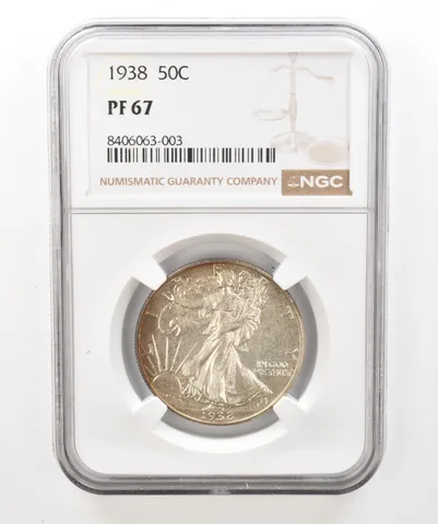 1938 Walking Liberty Half Dollar PF67 NGC Nice Tone a5205