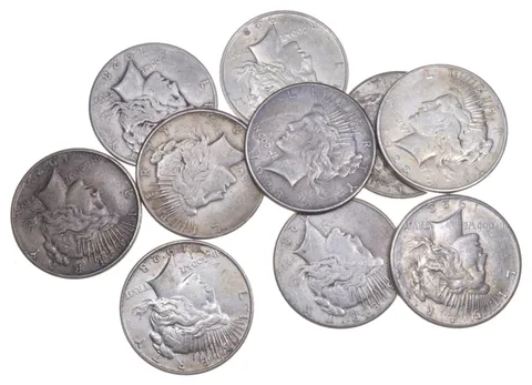 Lot (10) Peace Silver Dollars 1922-1925 - $10 Roll Face 90% Collection