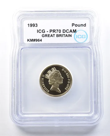 1993 Great Britain Pound KM#964 PR70 DCAM ICG *8964