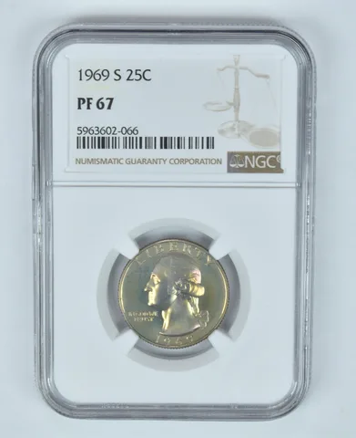 PF67 1969-S Washington Quarter - Graded NGC Toned! a9066