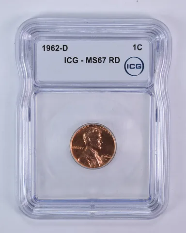 1962-D Lincoln Memorial Cent MS67 RD ICG