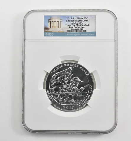 2017 5 Oz Silver Quarter ATB George Rogers Clark MS69 DPL NGC *1688