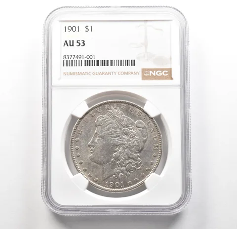 1901 Morgan Silver Dollar AU53 NGC *6251