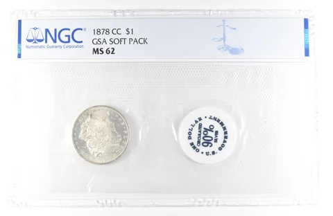 1878-CC Morgan Silver Dollar GSA Soft Pack MS62 NGC *9442