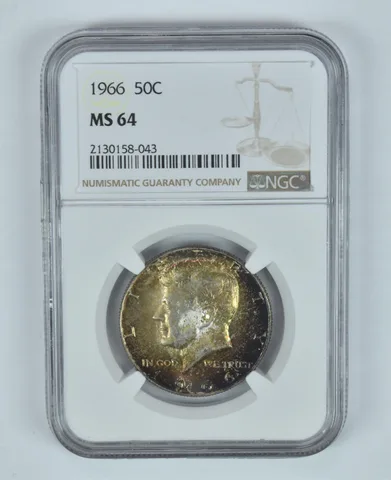 MS64 1966 Kennedy Half Dollar NGC - Very Interesting Tone *3802
