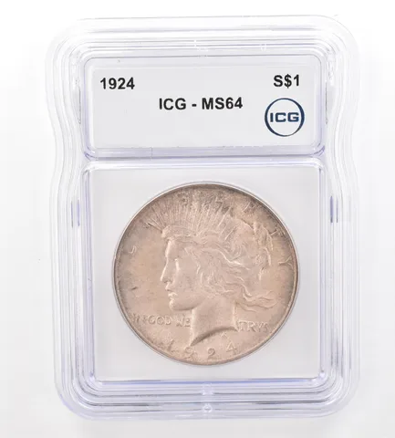 1924 Peace Silver Dollar MS64 ICG Beautiful Tone *7387