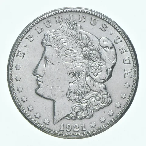 (1) 1921-S Morgan Silver Dollar 90% Bullion Polished XF-AU