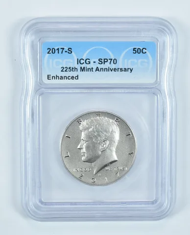 2017-S Kennedy Half Dollar 225th Mint Anniversary Enhanced SP70 ICG