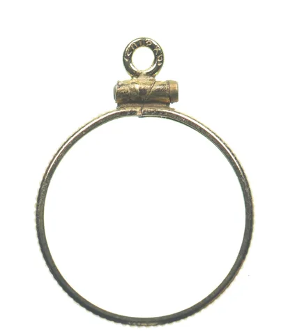 12k 0.6 Gram Gold Filled 15.5mm Coin Bezel Pendant Frame Edge *4956