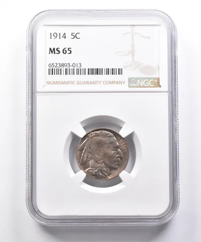 1914 Indian Head Buffalo Nickel MS65 NGC Rotated Reverse *7377