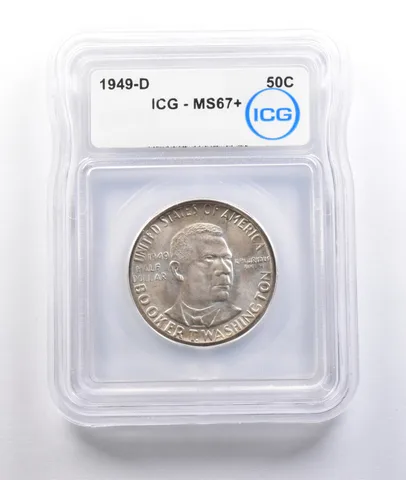 1949-D Booker T Washington Commemorative Half Dollar MS67+ ICG a6756