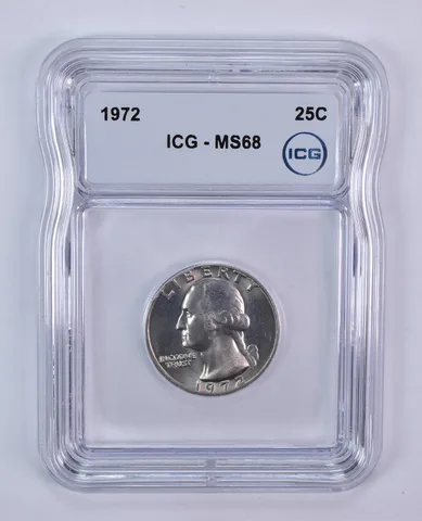 1972 Washington Quarter MS68 ICG
