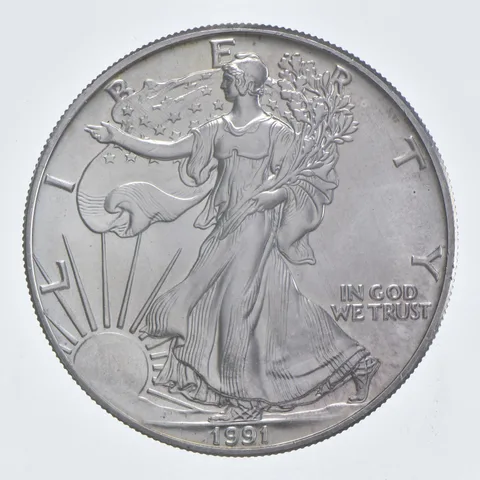 Better Date 1991 American Silver Eagle 1 Troy Oz .999 Fine Silver *214