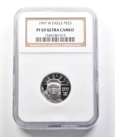 1997-W $25 American Platinum Eagle 1/4 Oz 0.25 Oz Platinum PF69 UCAM NGC a5714