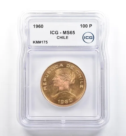 1960 Chile 100 Pesos Gold KM#175 MS65 ICG *6452