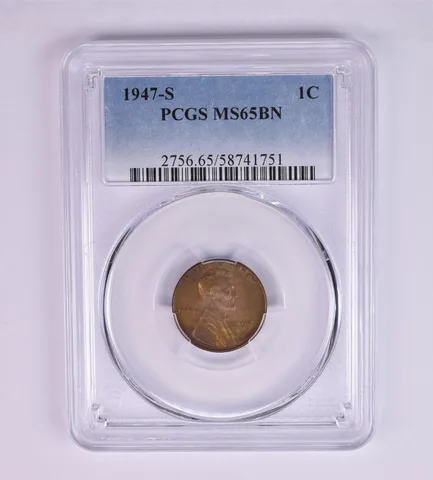 1947-S Lincoln Wheat Cent MS65 BN PCGS Beautiful Tone *1246