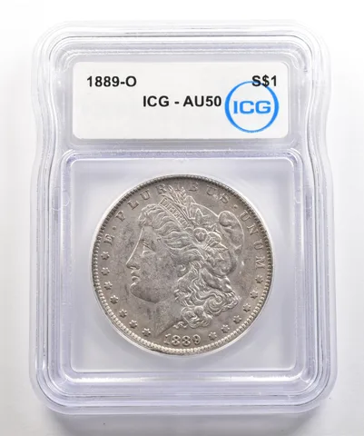 1889-O Morgan Silver Dollar AU50 ICG a5407