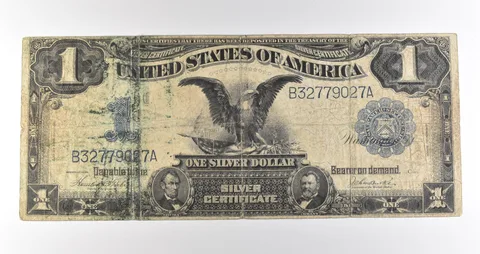 1899 $1 Silver Certificate Black Eagle Blue Seal Large Note Fr#233 *4627