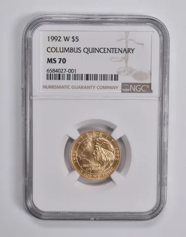 MS70 1992-W $5 Columbus Quincentenary Commemorative NGC *6540