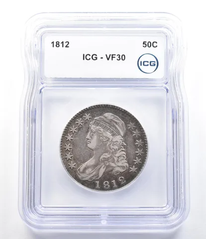 1812 Capped Bust Half Dollar VF30 ICG *6946