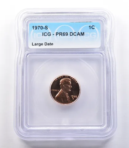 1970-S Lincoln Memorial Cent Large Date PR69 DCAM ICG *9776