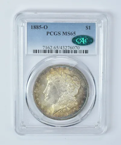 MS65 1885-O Morgan Silver Dollar CAC PCGS Beautifully Toned *5651