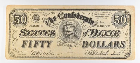 Facsimile Confederate States Of Dixie $50 Jacksonville FL Advertising Note *8716