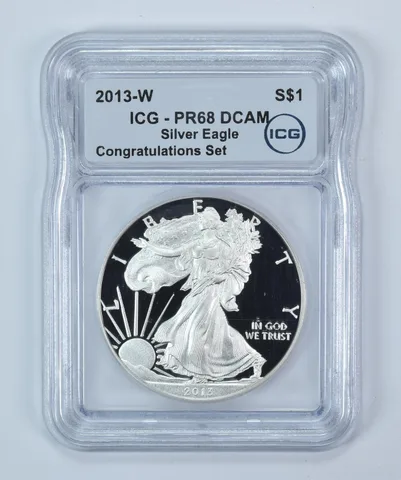 2013-W American Silver Eagle Congratulations Set PR68 DCAM ICG