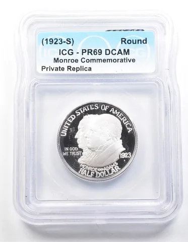 1923-S Monroe Half Dollar PR69 ICG Museum Gallery Strike a1260