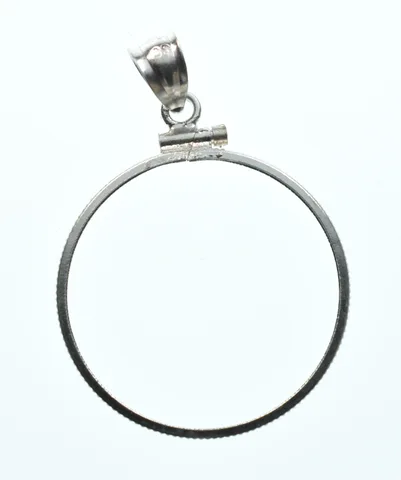 Sterling Silver 26 MM Susan B Anthony $1 Coin Bezel Pendant Frame Edge *2327