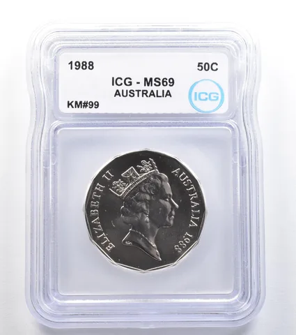 1988 Australia 50 Cents KM#99 MS69 ICG *7887